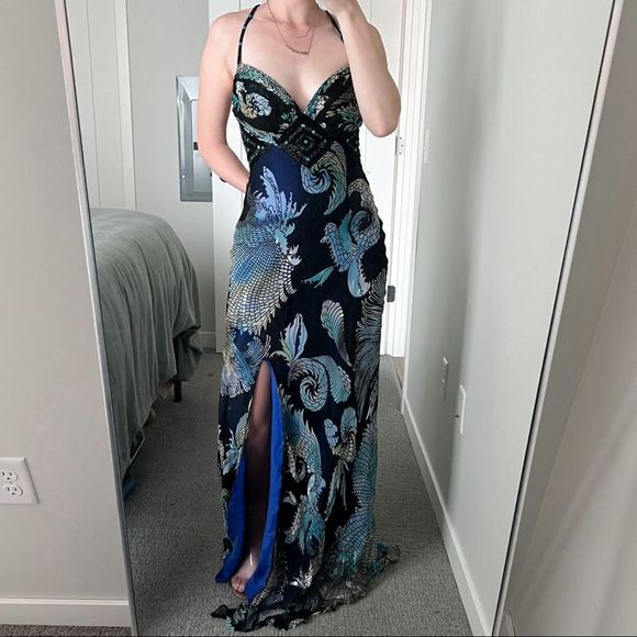 Dave & Johnny By Laura Ryner Silk Cut Out Gown Size 7/8 - Picture 2 of 10